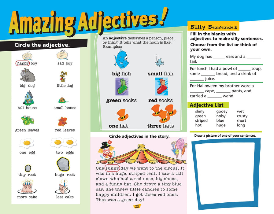 Grade 2 Floorpad Workbook showing colourful math and reading exercises for Canadian curriculum