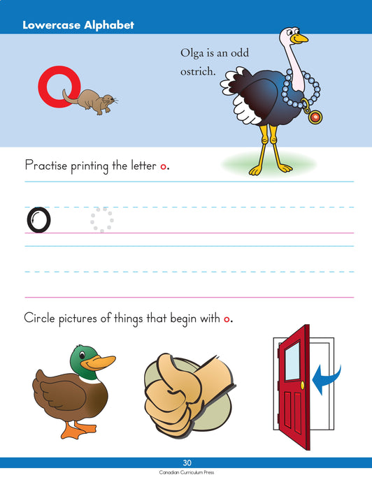 A to Z Lower Case Alphabet Workbook - Canadian Curriculum Press