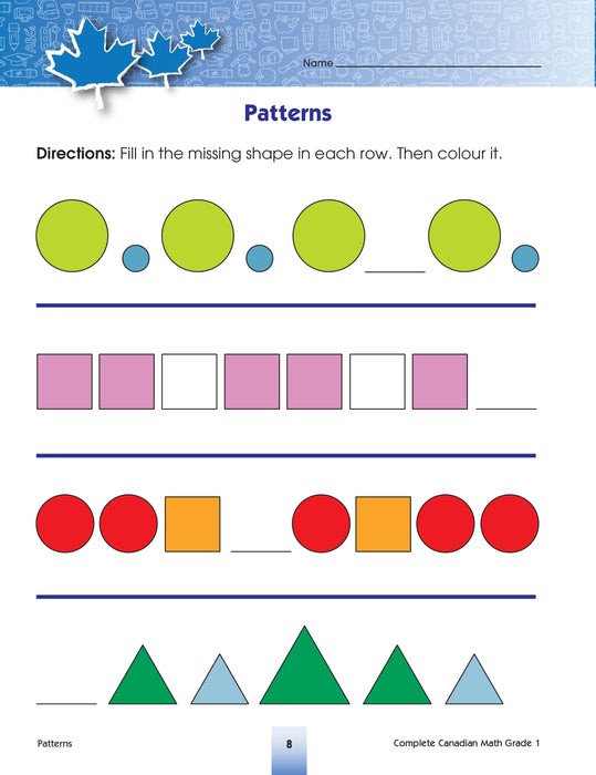 Complete Canadian Math Grade 1: Essential Skills for Ages 6–7