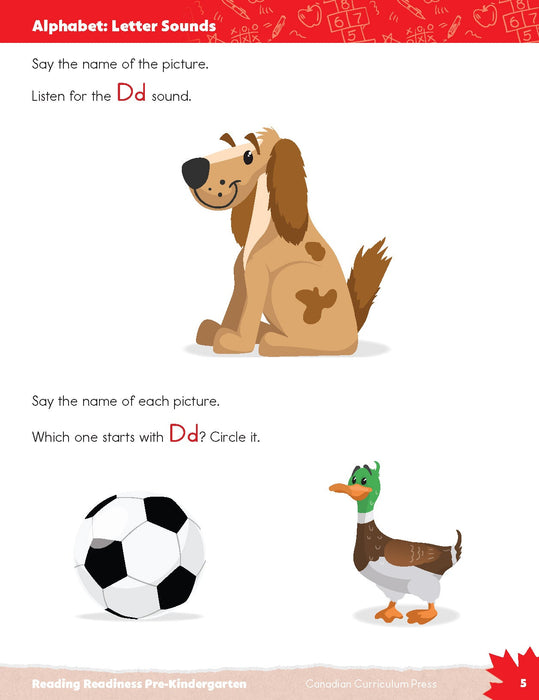 inside pages Pre-Kindergarten  reading, alphabet  letters and sounds