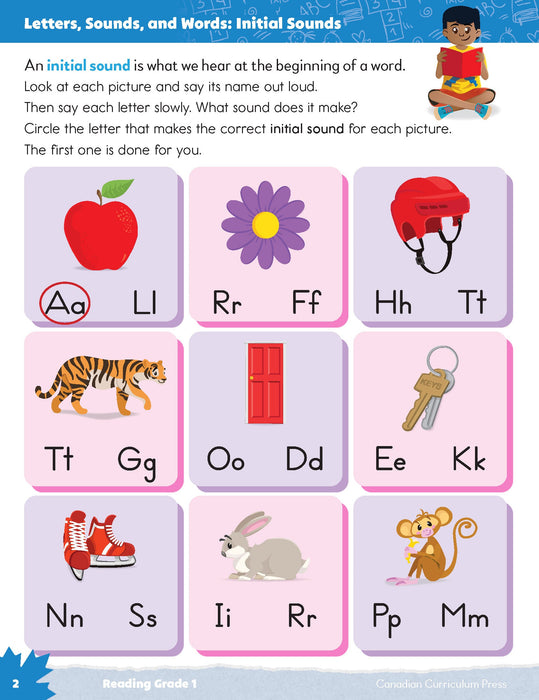 letters, sounds and words, inside page grade 1 reading