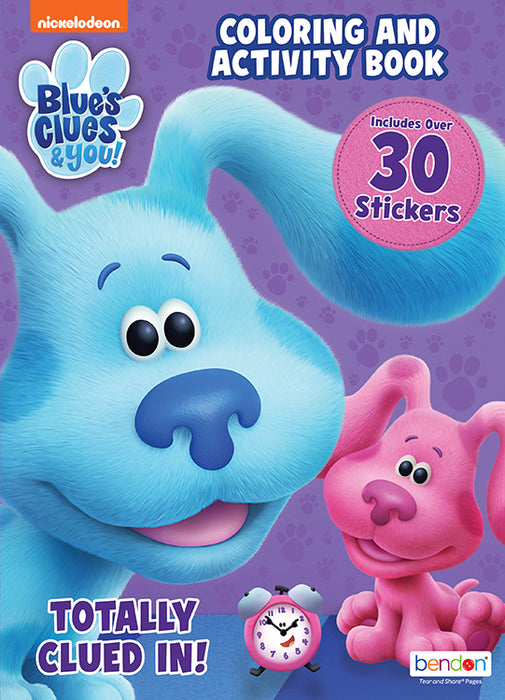 Join Blue’s Clues & You on a coloring adventure with Bendon's Blue’s Clues & You Coloring and Activity Book with Stickers! This 32-page coloring book is chock-full of activities, games, and puzzles plus stickers featuring your child's favorite characters! Includes coloring and activity pages and over 30 stickers 32 pages of coloring and activity fun Tear and Share pages make showcasing your little artist’s masterpieces a snap