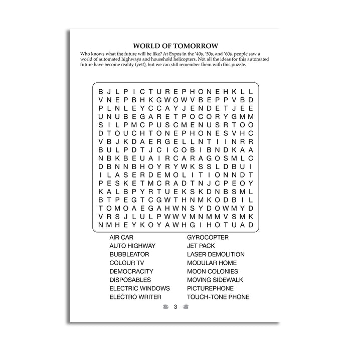 sample of inside page 3, volume 10, fun facts of the 40s, 50s, 60s, and 70s trivia