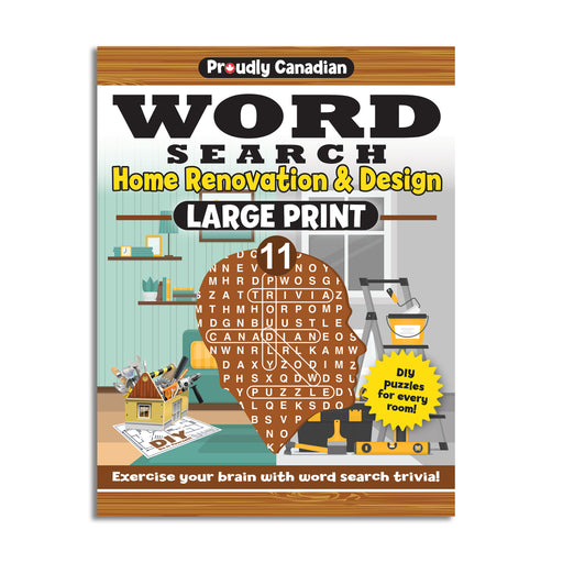Main cover of Proudly Canadian word search, volume 11, home renovations and design