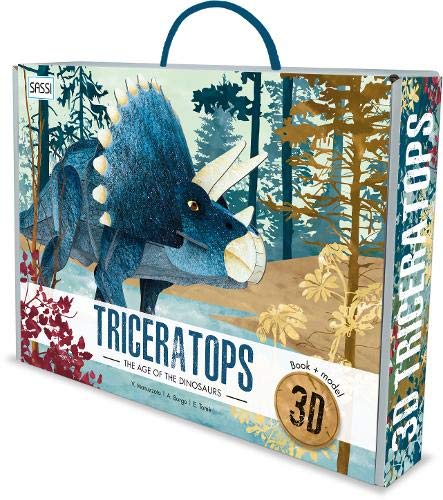 Discover the Triceratops with this 37-piece 3D model and 32-page book, of one of the most famous dinosaurs in history and learn all kinds of facts about the largest creatures that ever populated the planet. The Triceratops is one of the best-known animals of the Mesozoic Era. It was truly unique looking! The Triceratops had a big horn on its snout and two longer horns above its eyes. A large bony frill at the base of its skull looked like a crown!