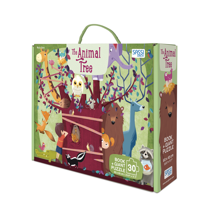 Are you ready to venture into the forest to discover the curious and surprising animal tree and all its secrets? Have fun assembling the giant puzzle and learning the stories of the fantastic creatures that populate this forest full of wonders! The foil-embellished box contains a giant 60-piece puzzle. Ideal for ages 5 and up