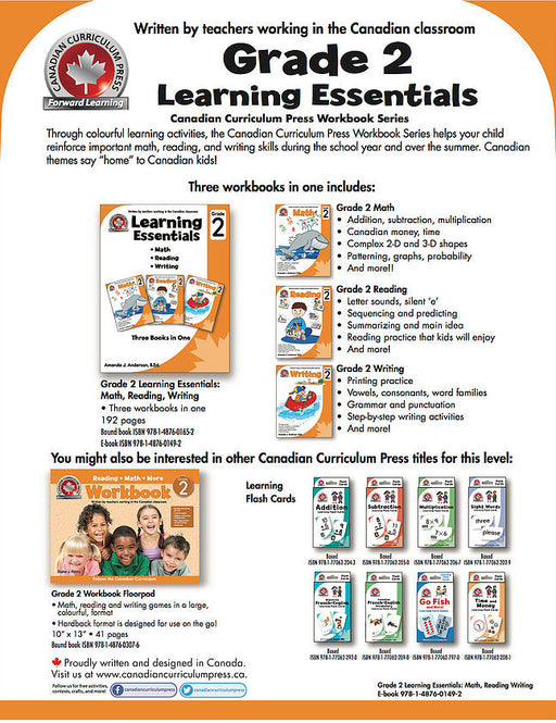 eBook Learning Essentials Grade 2 - Three Books in One- Workbook - Canadian Curriculum Press