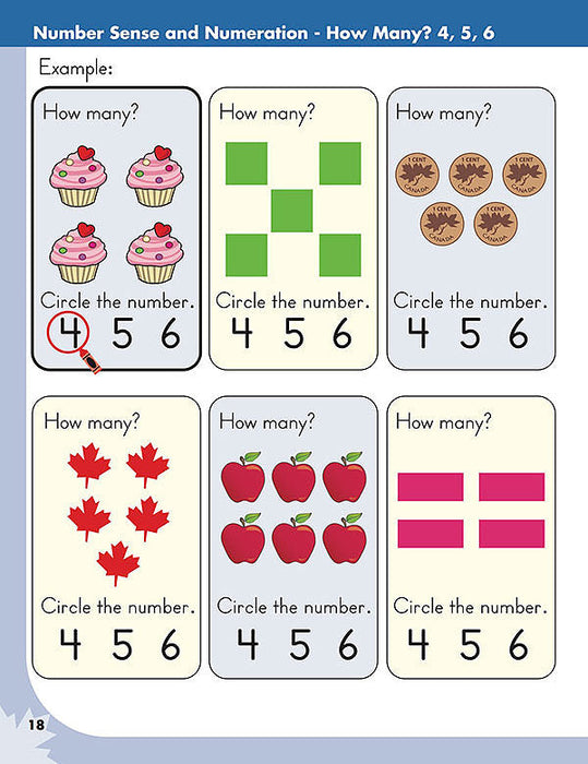 Math Readiness Pre K: Count, trace, print to 10, more and fewer, biggest and smallest, 2D Shapes, positions, colours, simple patterns, and much more! - Canadian Curriculum Press