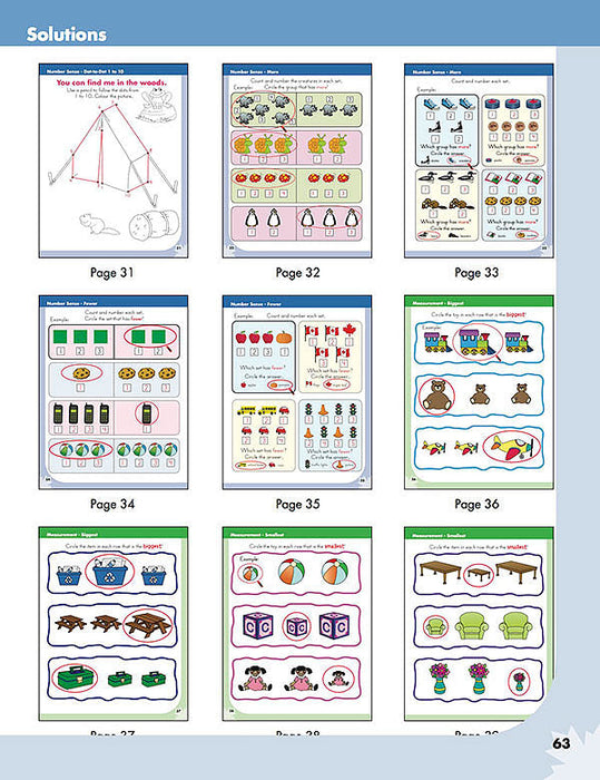 Math Readiness Pre K: Count, trace, print to 10, more and fewer, biggest and smallest, 2D Shapes, positions, colours, simple patterns, and much more! - Canadian Curriculum Press