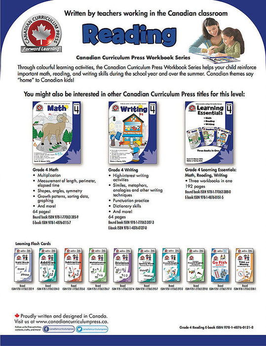 Grade 4 Reading Workbook: Reading different genres, Comprehension skills, High-interest reading and exercises - Canadian Curriculum Press