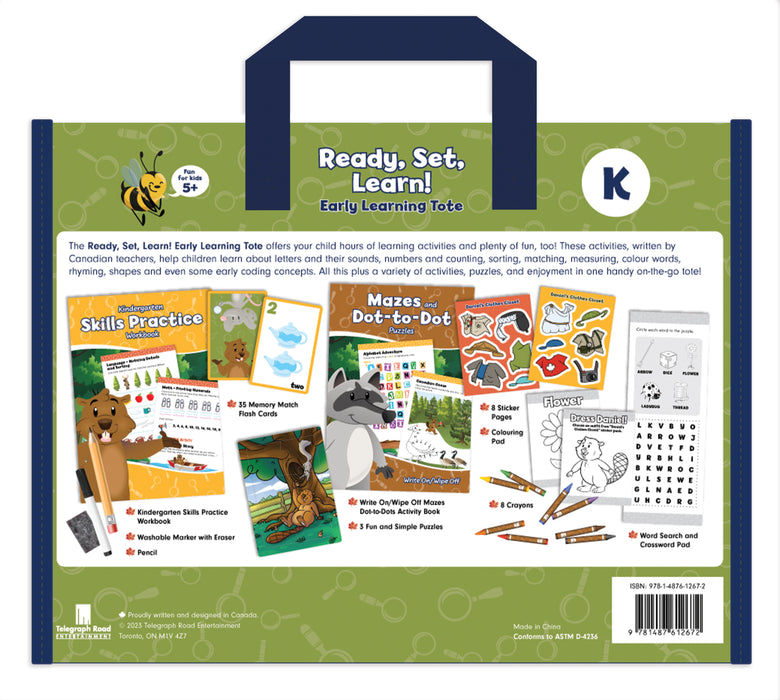 Ready, Set, Learn Kindergarten: Early Learning Tote – Educational Kit for Kids