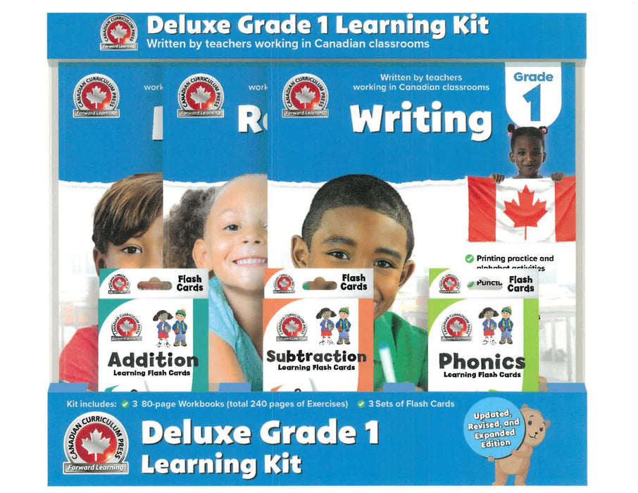 Deluxe Learning Kit – Grade 1 (80-Page Expanded Workbooks + Flashcards)