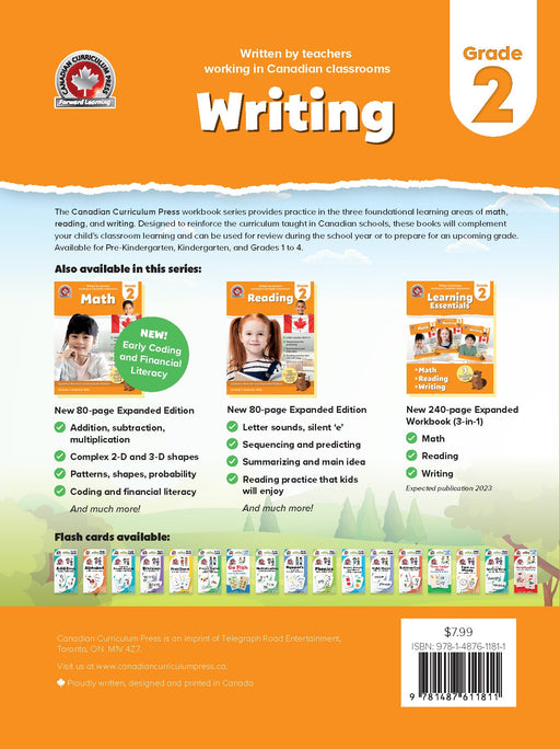 Back cover of grade 2 writing workbook 