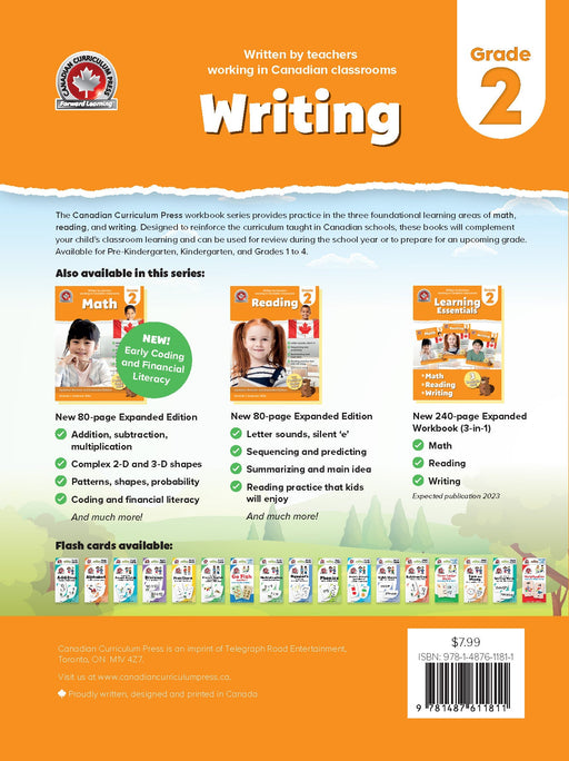 Back cover of grade 2 writing workbook