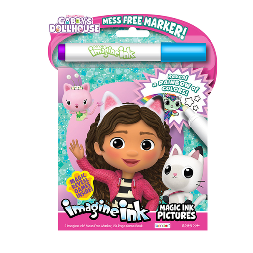Magic Ink Pictures Gabby's Dollhouse Imagine Ink marker and book set with a doll and cat character on packaging
