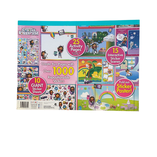Gabby's Dollhouse Giant sticker activity book with colorful design and text on a white background