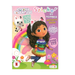 Gabby's Dollhouse sticker by number activity book with a girl character and cat on a pink background