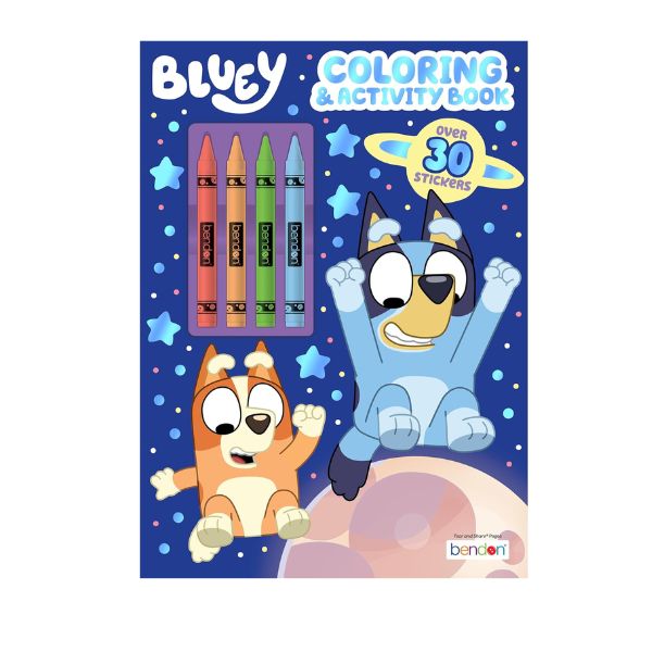 Bluey Coloring Book with Crayons & Stickers – 48-Page Kids Activity