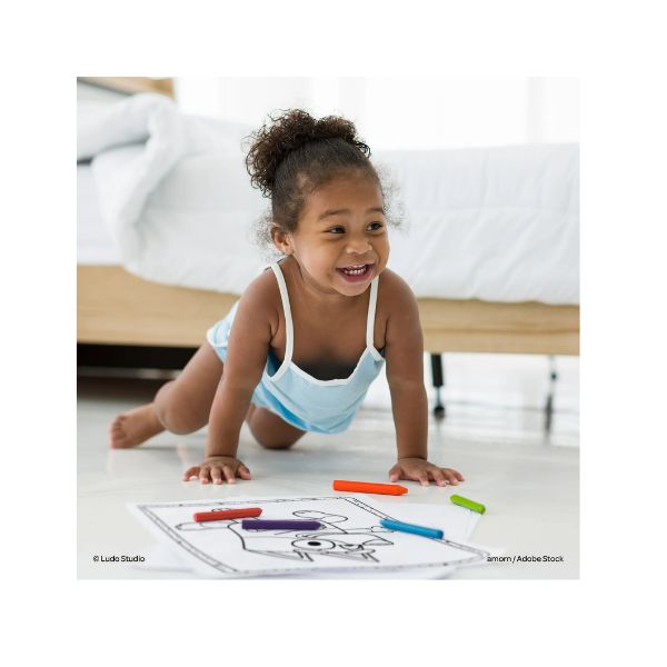 Sample activity page from Bendon Bluey Jumbo Coloring & Activity Book featuring coloring, connect-the-dots, and puzzles with Disney Bluey characters