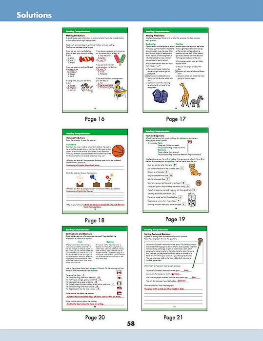 Grade 3 Reading: Reading comprehension, Fact vs. opinion, fiction vs. non-fiction, Reading resources and research skills - Canadian Curriculum Press