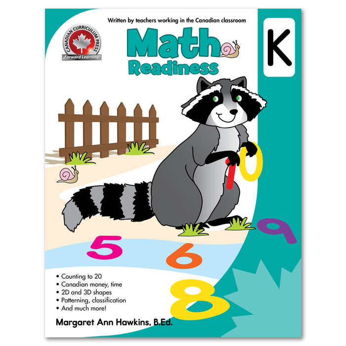 Math Readiness Kindergarten: Counting to 20, Canadian money and time, 2D and 3D shapes, Patterning, classification, and much more! - Canadian Curriculum Press