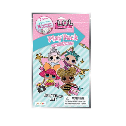 L.O.L. Surprise Grab & Go Play Pack mini coloring book and stickers front cover