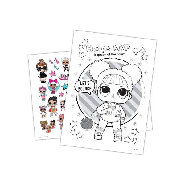 L.O.L. Surprise! Coloring and Activity Book – inside page with Kitty Queen and Queen Bee for coloring and creative play
