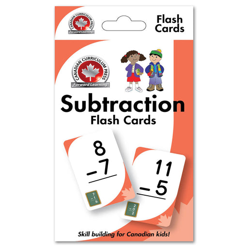 Subtraction Flashcards – Canadian Curriculum Press Learning Flash Cards – Educational Math Practice for Kids