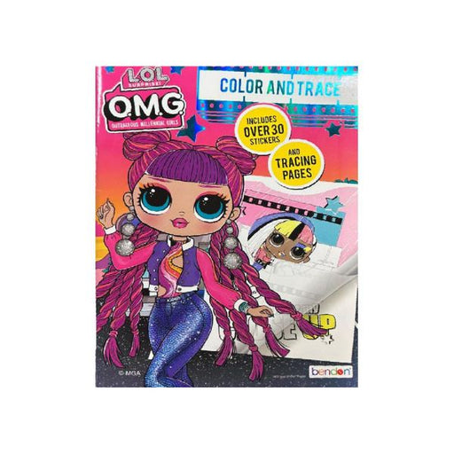 L.O.L. Surprise! Color & Trace Activity Book front cover with stickers and foil design