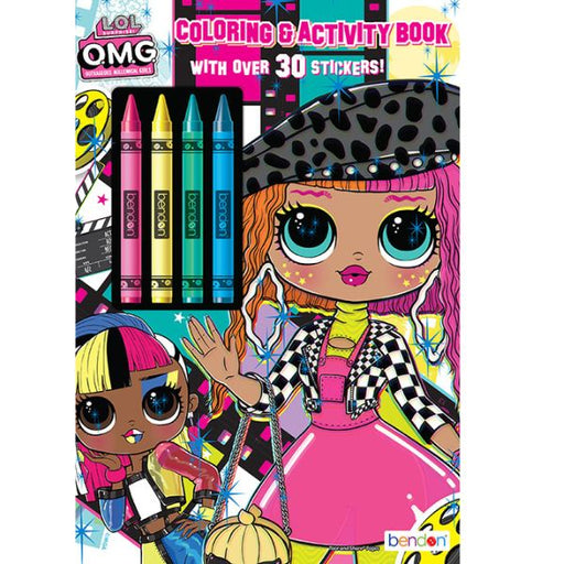 L.O.L. Surprise! O.M.G. Colouring & Activity Book with Crayons featuring Outrageous Millennial Girls