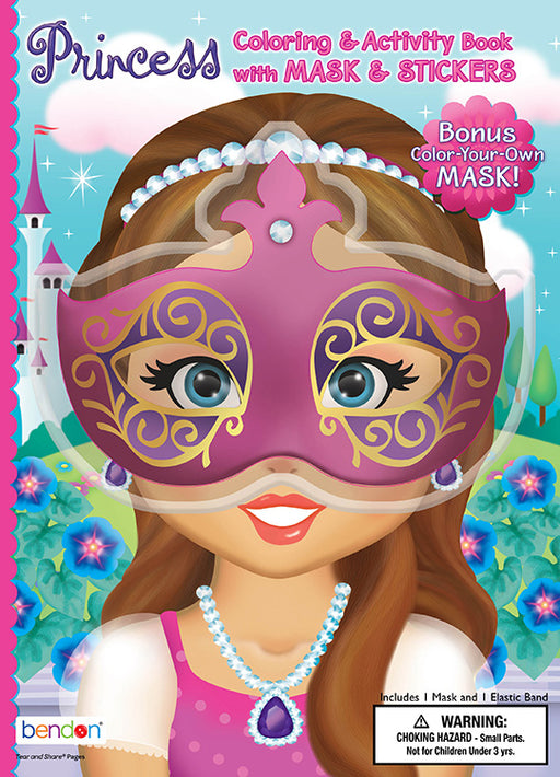 Join Princess on a fun-filled coloring adventure with Bendon's Colouring and Activity Book with Mask! This book is full of fun activities, games, and big pictures to colour with stickers. The bonus mask is perfect for hours of dress-up adventures and imaginative play!