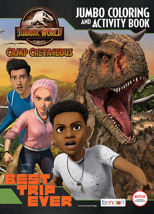 Join Jurassic World: Camp Cretaceous on a coloring adventure with Bendon's Jurassic World Jumbo Coloring and Activity Book! This coloring book is chock-full of activities, games, and puzzles featuring your child’s favorite characters!