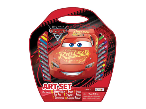 Closed Disney Pixar Cars 3 Large Character Art Case featuring vibrant artwork of Lightning McQueen.