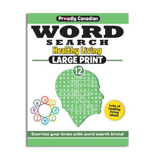 main cover of volume 12, Healthy living, proudly canadian word search