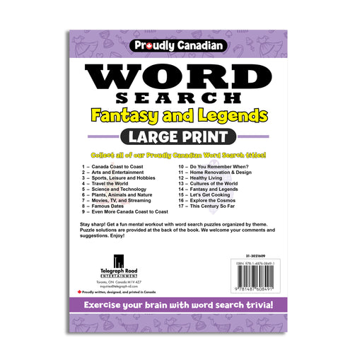 Proudly Canadian Word Search - Fantasy and Legends - Volume 14