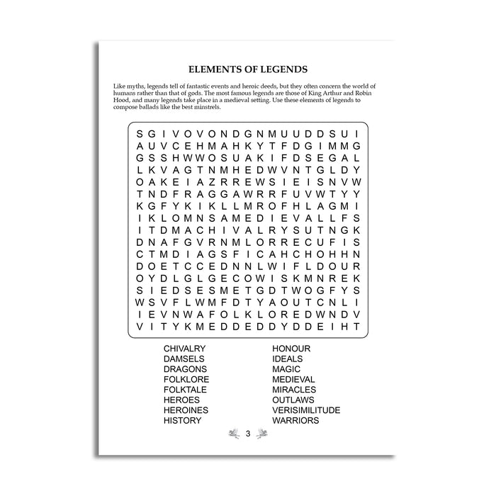 Proudly Canadian Word Search - Fantasy and Legends - Volume 14 inside pages sample page 3