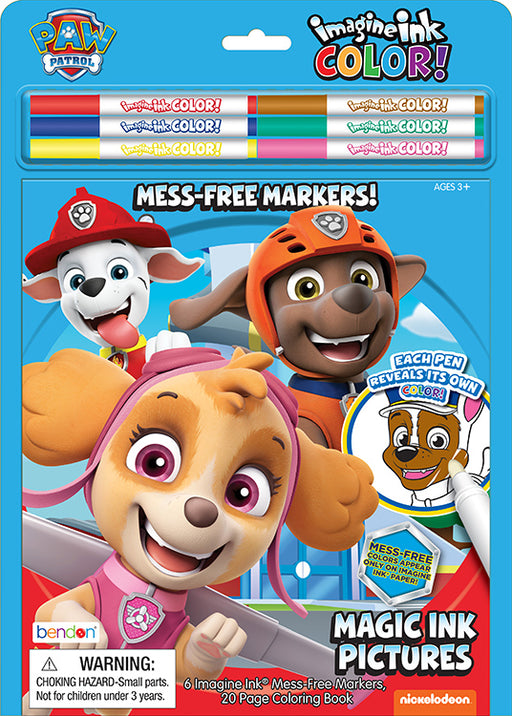 front cover of imagine ink color, reveal makers  on the cover Skye, Zuma, Marshall and Chase