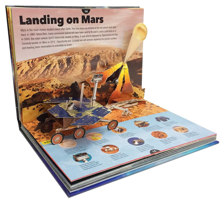 3-2-1 lift off! Kids can embark on an amazing 3-D tour of the solar system with this unique book filled with dazzling images, incredible facts, and 5 dynamic pop-up scenes that bring space to life.
