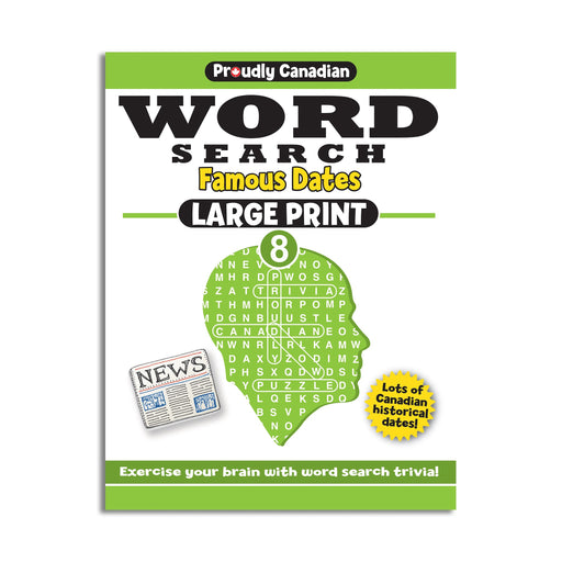word search, front cover, famous dares, large print, volume 8