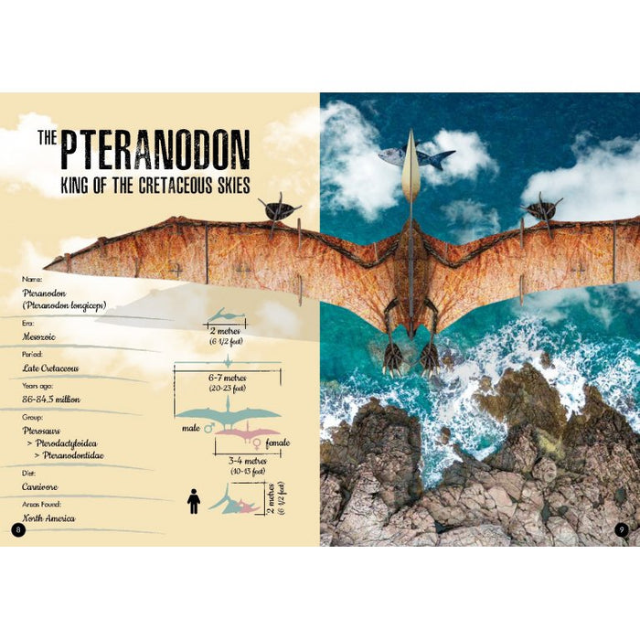 Read the 32-page illustrated book full of fascinating facts about dinosaurs and the Pteranodon and then piece together your own Pteranodon 3D 60 -piece model with a wingspan of more than 1 metre! The model is easy and fun to assemble and doesn’t require glue or scissors.  During the Mesozoic Era, when dinosaurs roamed the Earth, the skies overhead were filled with flying reptiles.