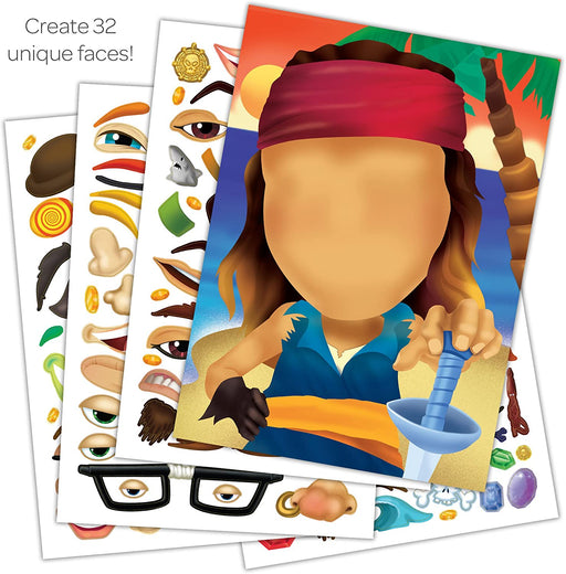 Includes: 32 blank pages to decorate and 6 sticker sheets Stickers: 6 repositionable sticker sheets to use over and over again Endless Possibilities - Thousands of Face Combinations Encourage creativity: show the silly and funny side of your child Ideal for: children from 3 years