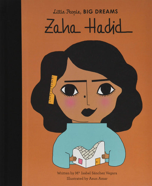 Zaha Hadid Little People Big Dreams children's book cover featuring architectural drawings