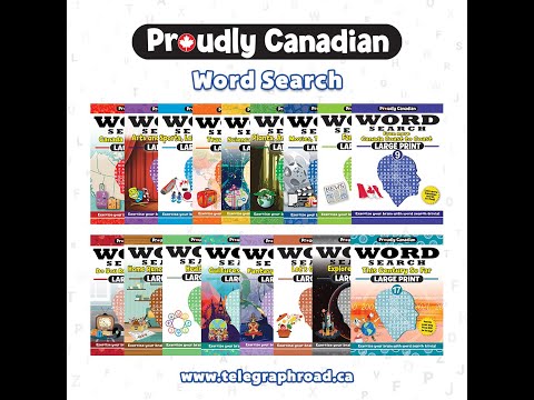 youtube video, showcasing the whole current Word search series from Proudly Canadian 
