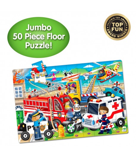 50 piece complete floor puzzle, rescue
